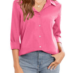 Zeagoo Womens Button Down Shirt Long Sleeve Classic-Fit Shirts