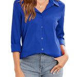 Zeagoo Womens Button Down Shirt Long Sleeve Classic-Fit Shirts