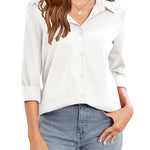 Zeagoo Womens Button Down Shirt Long Sleeve Classic-Fit Shirts
