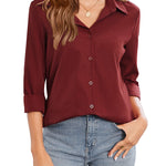 Zeagoo Womens Button Down Shirt Long Sleeve Classic-Fit Shirts