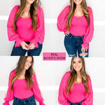 Puff Long Sleeve Bodysuit Leotard Sheer Top - Zeagoo (Us Only)