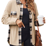 Zeagoo Womens Corduroy Flannel Shacket Jacket Casual Plaid Shirts