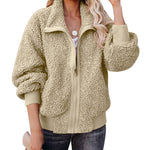 Fuzzy Fleece Jackets Oversized Open Front Coat Zipper Outwear(TTShop02) - Zeagoo (Us Only)