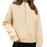 Zeagoo Womens Half Zip Cropped Hoodies