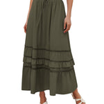 Zeagoo Women's Midi Skirts Boho High Waist A Line Casual Maxi Work Skirt Summer
