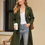 Zeagoo Women's Trench Coats Double-Breasted Long Coat with Belt (Us Only)