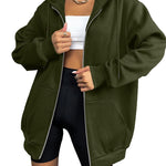 Zeagoo Women's Oversized Zip Up Hoodies