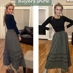Zeagoo Women's Midi Skirts Boho High Waist A Line Casual Maxi Work Skirt Summer