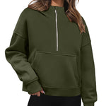 Zeagoo Womens Half Zip Cropped Hoodies