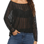 Long Sleeve Mesh Sheer Shirt - Zeagoo (Us Only)