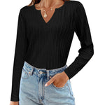 Zeagoo Women's Long Sleeve V Neck Slim Fit T Shirts