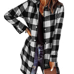 Zeagoo Womens Shacket Jacket Long Sleeve Flannel Shirt