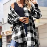 Zeagoo Womens Shacket Jacket Long Sleeve Flannel Shirt