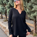 Zeagoo Women's Long Sleeve V Neck Slim Fit T Shirts