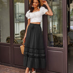 Zeagoo Women's Midi Skirts Boho High Waist A Line Casual Maxi Work Skirt Summer