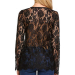 Sexy Sheer Floral Lace Blouse Top - Zeagoo (Us Only)
