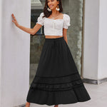 Zeagoo Women's Midi Skirts Boho High Waist A Line Casual Maxi Work Skirt Summer