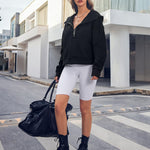 Zeagoo Womens Half Zip Cropped Hoodies