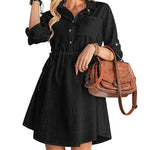Linen Tunic Dress Shirts Boho Coverup Dresses with Belt - Zeagoo (Us Only)