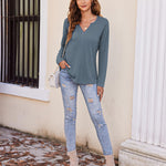Zeagoo Women's Long Sleeve V Neck Slim Fit T Shirts