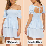 Lantern Sleeve Swing Mini Dress - Zeagoo (Us Only)