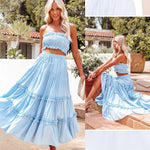 Zeagoo Women's Midi Skirts Boho High Waist A Line Casual Maxi Work Skirt Summer