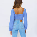 Tie Knot Ruched Crop Tube Top - Zeagoo (Us Only)