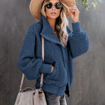 Fuzzy Fleece Jackets Oversized Open Front Coat Zipper Outwear(TTShop02) - Zeagoo (Us Only)