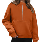 Zeagoo Womens Half Zip Cropped Hoodies