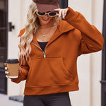 Zeagoo Womens Half Zip Cropped Hoodies