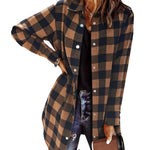 Zeagoo Womens Shacket Jacket Long Sleeve Flannel Shirt