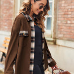 Zeagoo Womens Corduroy Flannel Shacket Jacket Casual Plaid Shirts
