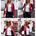 Zeagoo Womens Blazer Cropped Open Front Zipper Dress Jacket O Neck Casual Office Suit Jacket