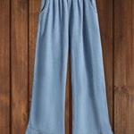 Relaxed Ruffle Soft Denim Pants
