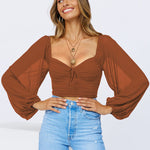 Tie Knot Ruched Crop Tube Top - Zeagoo (Us Only)