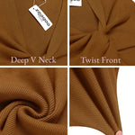 Twist Front Knitted Bodycon Dress - Zeagoo (Us Only)