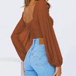 Tie Knot Ruched Crop Tube Top - Zeagoo (Us Only)