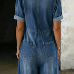 Maya™ | Denim jumpsuit with V-neck