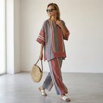 Celestina - Elegant gray with wide-leg trousers