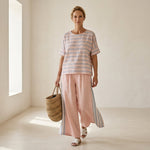 Flaminia - elegant blue, soft, refined-cut trousers
