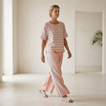 Flaminia - elegant blue, soft, refined-cut trousers