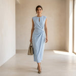 Aura™ Light Blue Elegant Dress – Sophisticated Silhouette