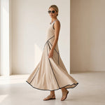 Emma Velvet™ Elegant Striped Dress