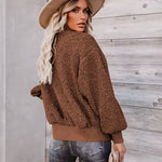 Fuzzy Fleece Jackets Oversized Open Front Coat Zipper Outwear(TTShop02) - Zeagoo (Us Only)