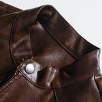 Men's Vintage Distressed Zipper PU Leather Jacket