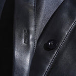 Men's Classic Casual Slim Fit Leather Long Sleeve Shirt