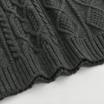 Men's Vintage Stand Collar Knitted Cable Sweater