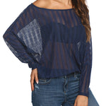 Long Sleeve Mesh Sheer Shirt - Zeagoo (Us Only)
