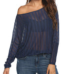 Long Sleeve Mesh Sheer Shirt - Zeagoo (Us Only)