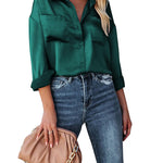 Satin Silk Button Down Shirts - Zeagoo (Us Only)